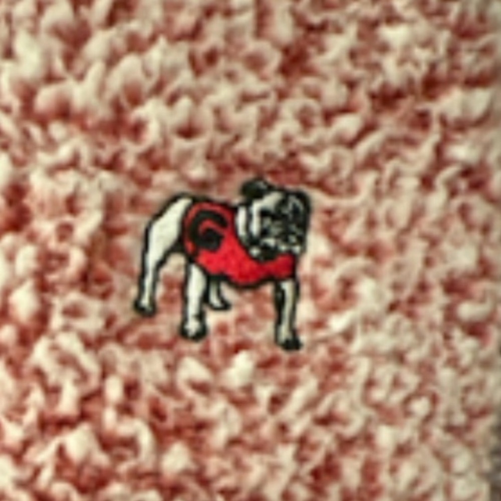 EUC J. AMERICA GEORGIA BULLDOGS SOFT FLEECE RED ATLANTA BRAVES PULLOVER.